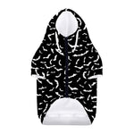 Black And White Halloween Bat Print Dog Zip Up Hoodie