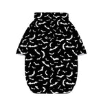 Black And White Halloween Bat Print Dog Zip Up Hoodie