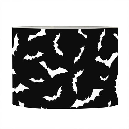 Black And White Halloween Bat Print Drum Lamp Shade