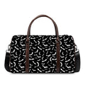 Black And White Halloween Bat Print Duffel Bag