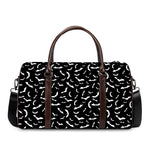 Black And White Halloween Bat Print Duffle Bag