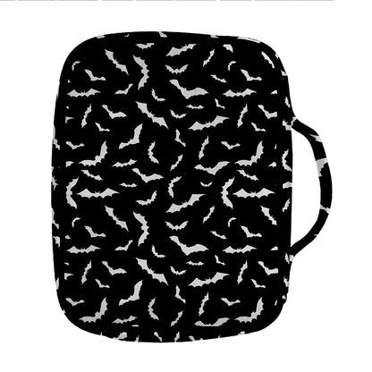Black And White Halloween Bat Print Front Pocket Bible Bag