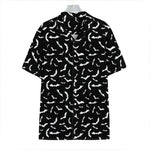 Black And White Halloween Bat Print Hawaiian Shirt