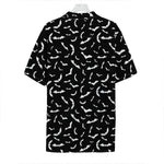Black And White Halloween Bat Print Hawaiian Shirt