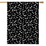 Black And White Halloween Bat Print House Flag