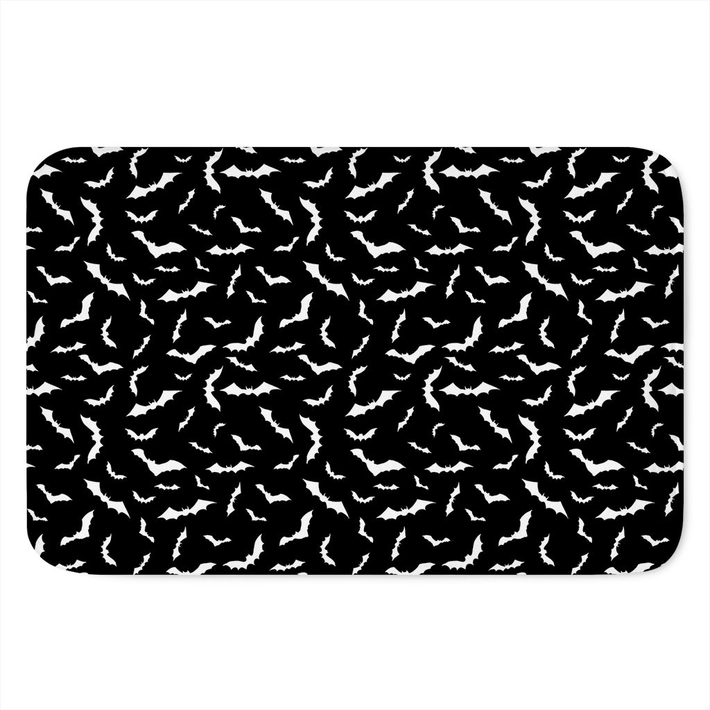 Black And White Halloween Bat Print Indoor Door Mat