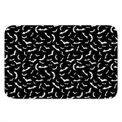 Black And White Halloween Bat Print Indoor Door Mat