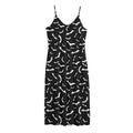 Black And White Halloween Bat Print Jersey Midi Cami Dress