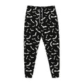 Black And White Halloween Bat Print Jogger Pants