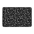 Black And White Halloween Bat Print Kitchen Mat