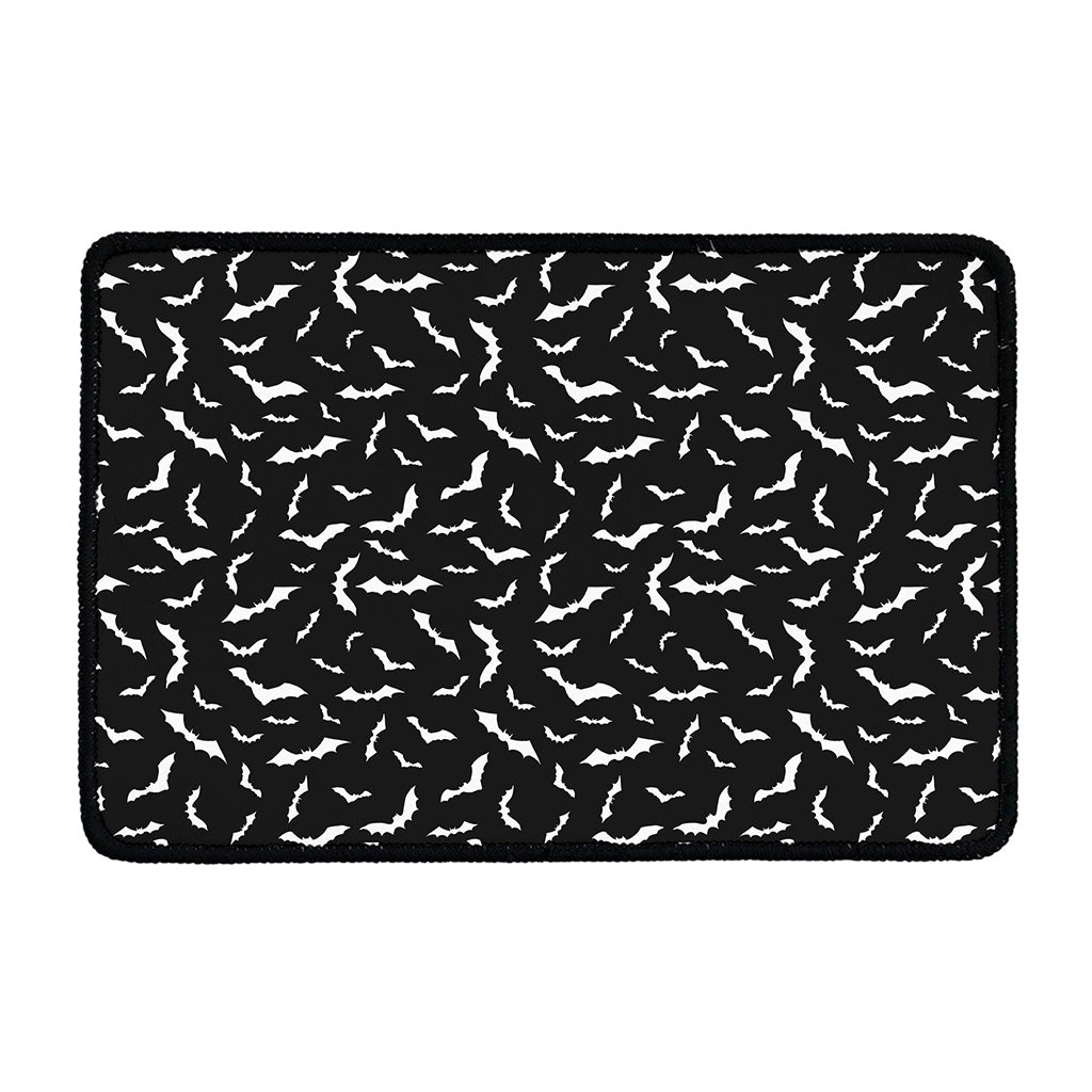 Black And White Halloween Bat Print Kitchen Mat