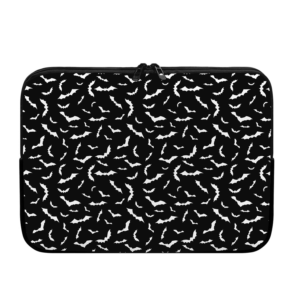 Black And White Halloween Bat Print Laptop Sleeve