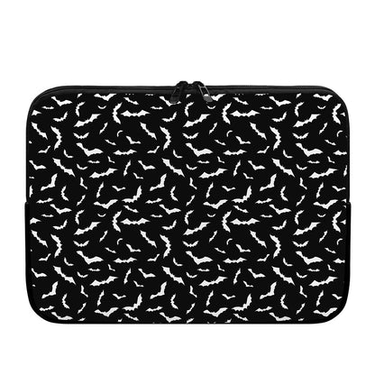 Black And White Halloween Bat Print Laptop Sleeve