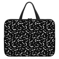 Black And White Halloween Bat Print Laptop Sleeve With Handle