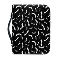 Black And White Halloween Bat Print Leather Bible Cover