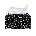 Black And White Halloween Bat Print Leather Tissue Box Cover