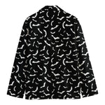 Black And White Halloween Bat Print Men's Blazer