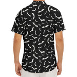 Black And White Halloween Bat Print Men's Deep V-Neck Shirt