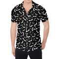 Black And White Halloween Bat Print Men's Shirt