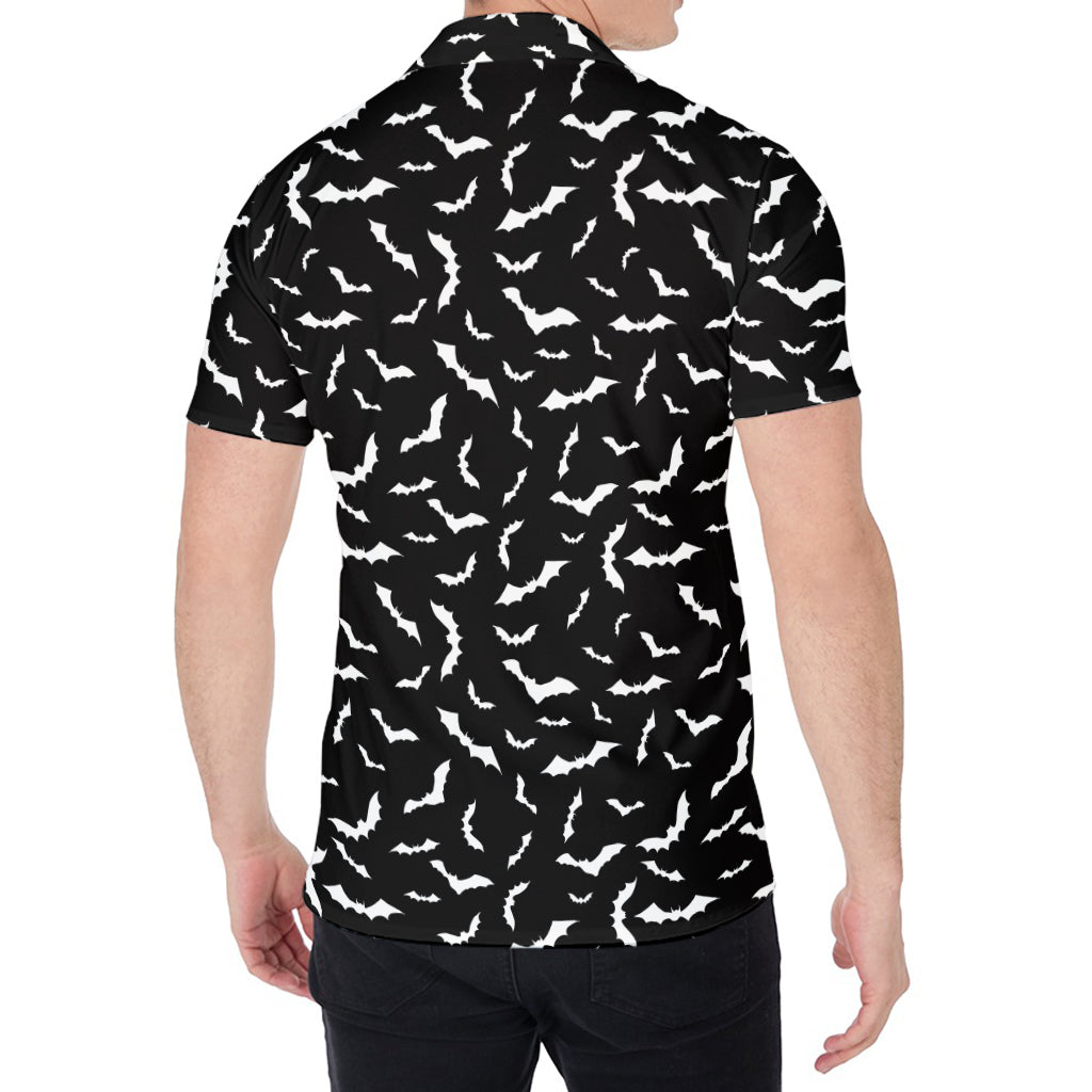 Black And White Halloween Bat Print Men's Shirt