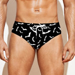 Black And White Halloween Bat Print Men's Swim Briefs