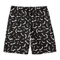 Black And White Halloween Bat Print Men's Swim Trunks