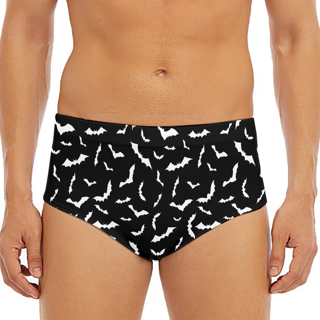 Black And White Halloween Bat Print Men's Triangle Swim Briefs