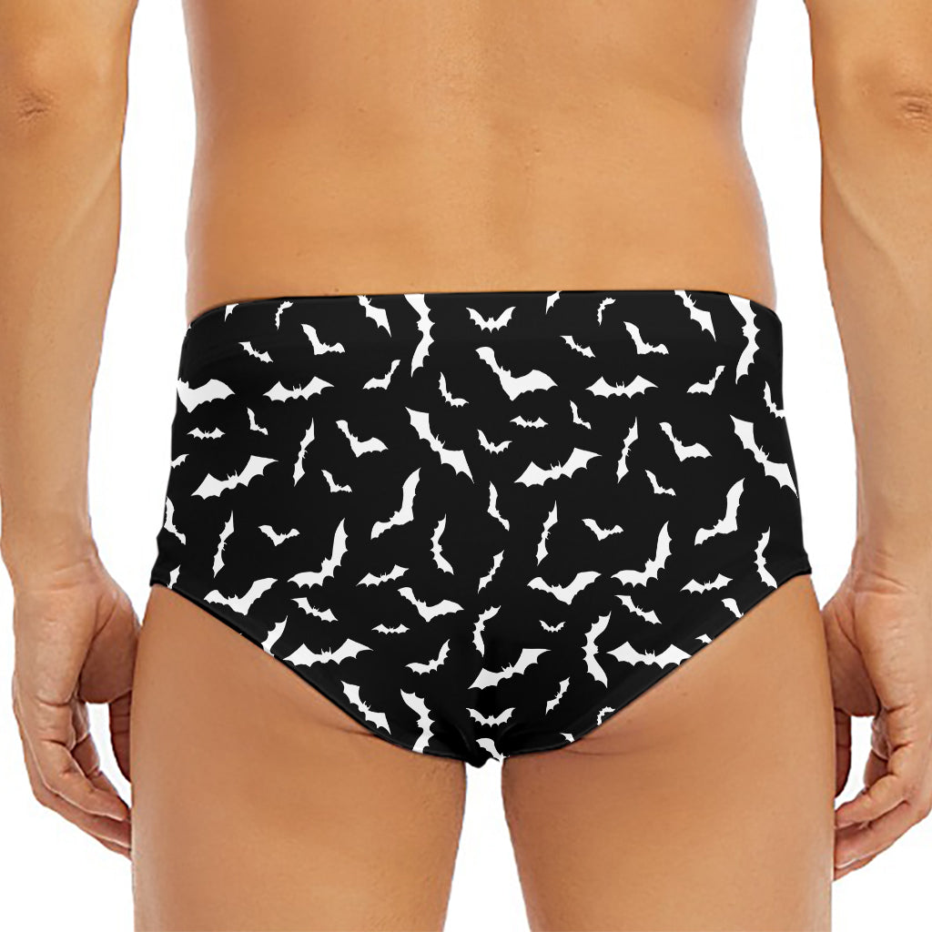 Black And White Halloween Bat Print Men's Triangle Swim Briefs