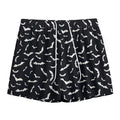 Black And White Halloween Bat Print Mesh Shorts