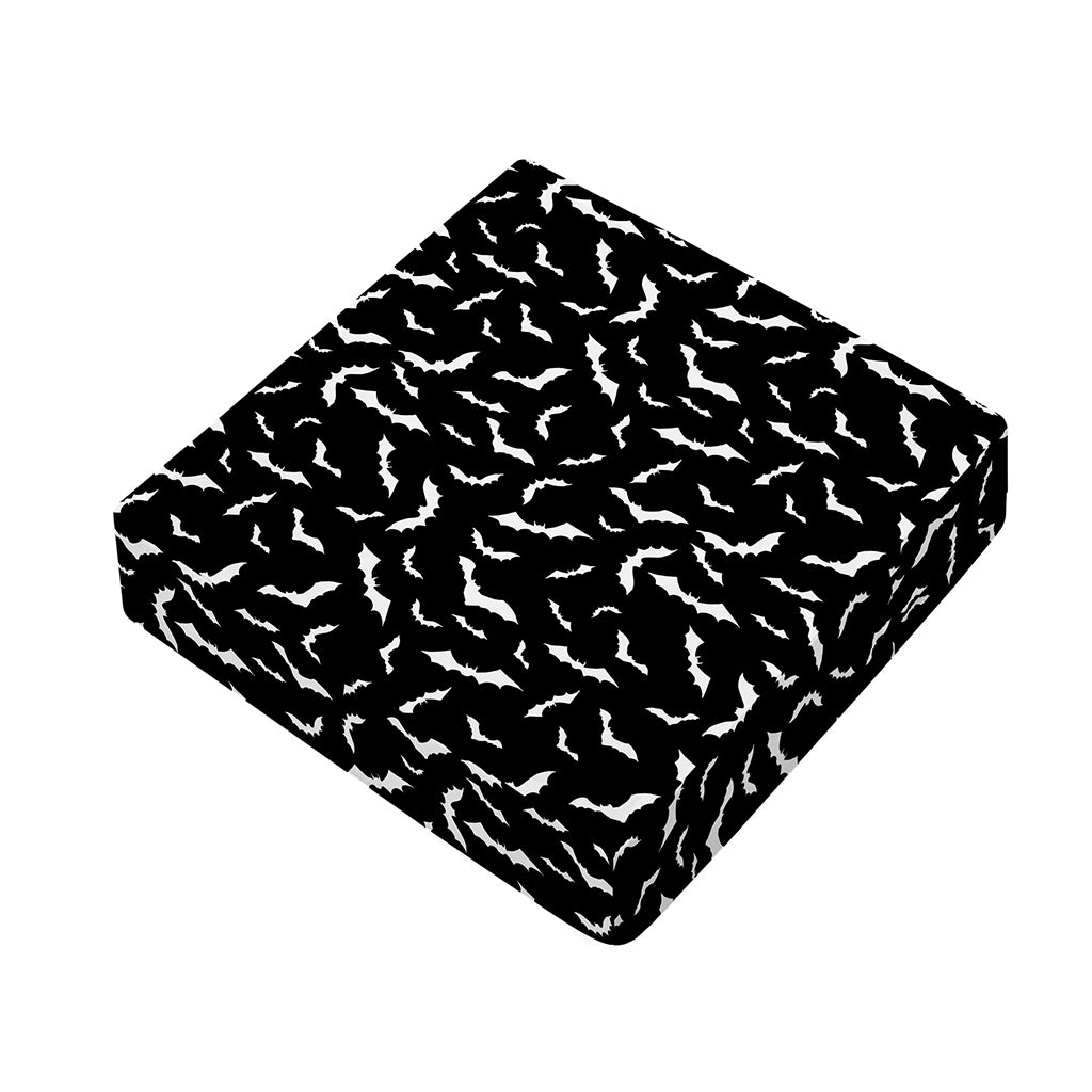 Black And White Halloween Bat Print Outdoor Seat Cushion Cover
