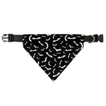 Black And White Halloween Bat Print Over The Collar Dog Bandana