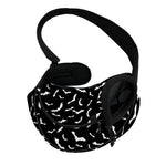Black And White Halloween Bat Print Pet Sling Carrier