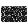 Black And White Halloween Bat Print Polyester Doormat