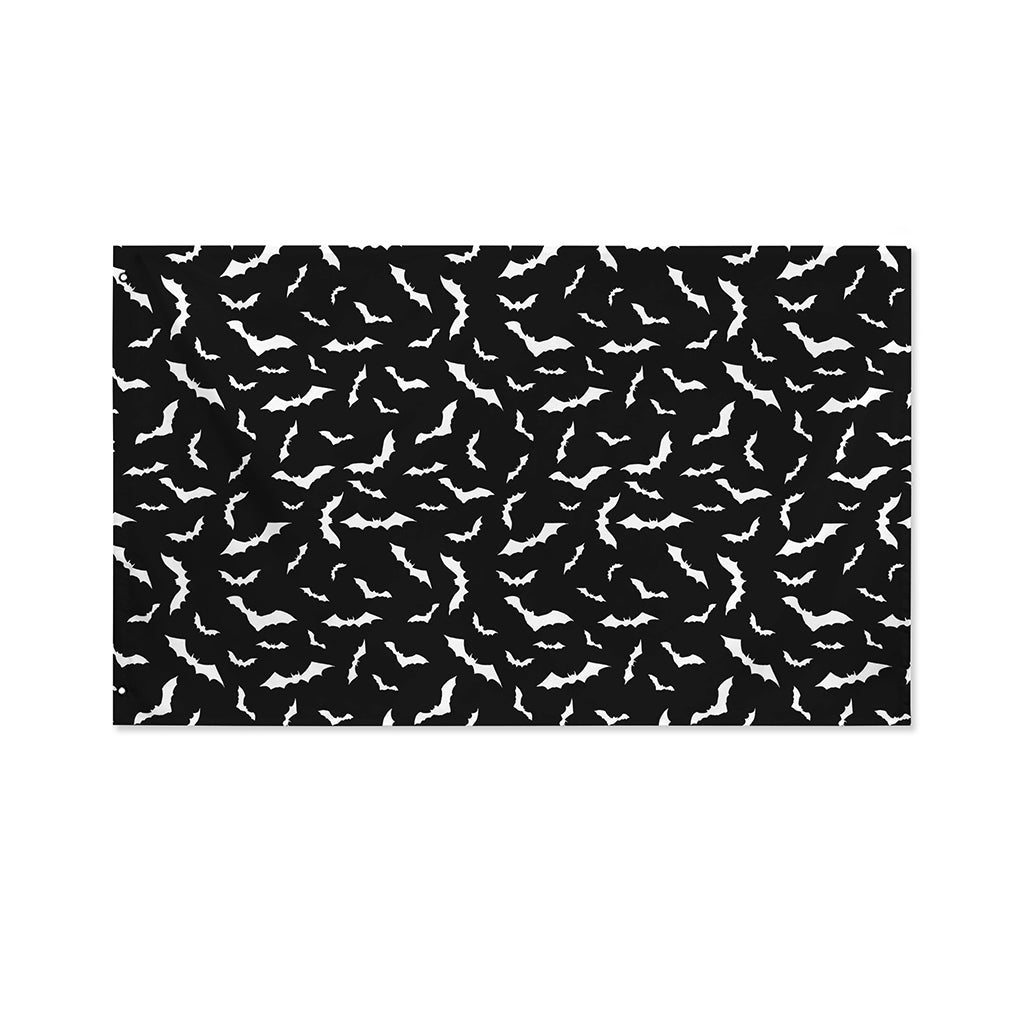 Black And White Halloween Bat Print Polyester Flag