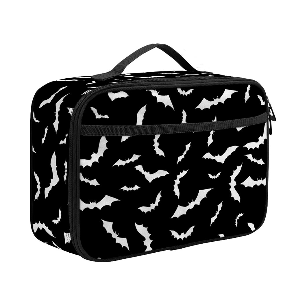 Black And White Halloween Bat Print Portable Lunch Bag
