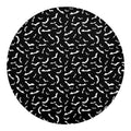 Black And White Halloween Bat Print Round Blanket