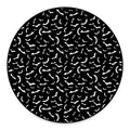 Black And White Halloween Bat Print Round Floor Mat