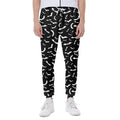 Black And White Halloween Bat Print Joggers