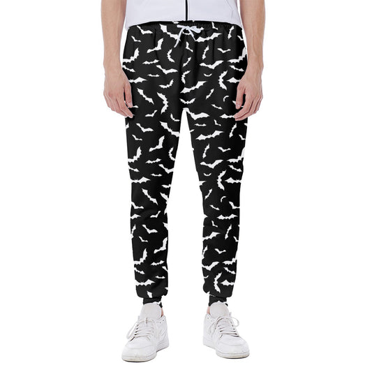 Black And White Halloween Bat Print Scuba Joggers