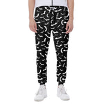 Black And White Halloween Bat Print Scuba Joggers