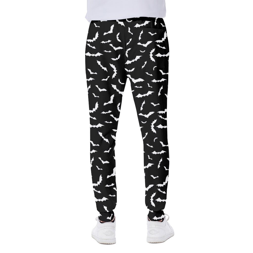 Black And White Halloween Bat Print Scuba Joggers