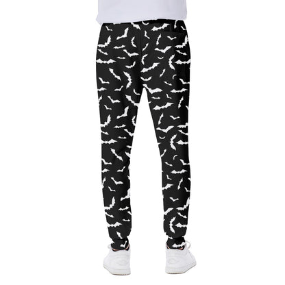 Black And White Halloween Bat Print Scuba Joggers