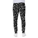 Black And White Halloween Bat Print Scuba Joggers