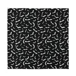 Black And White Halloween Bat Print Silk Bandana