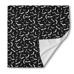 Black And White Halloween Bat Print Silk Bandana