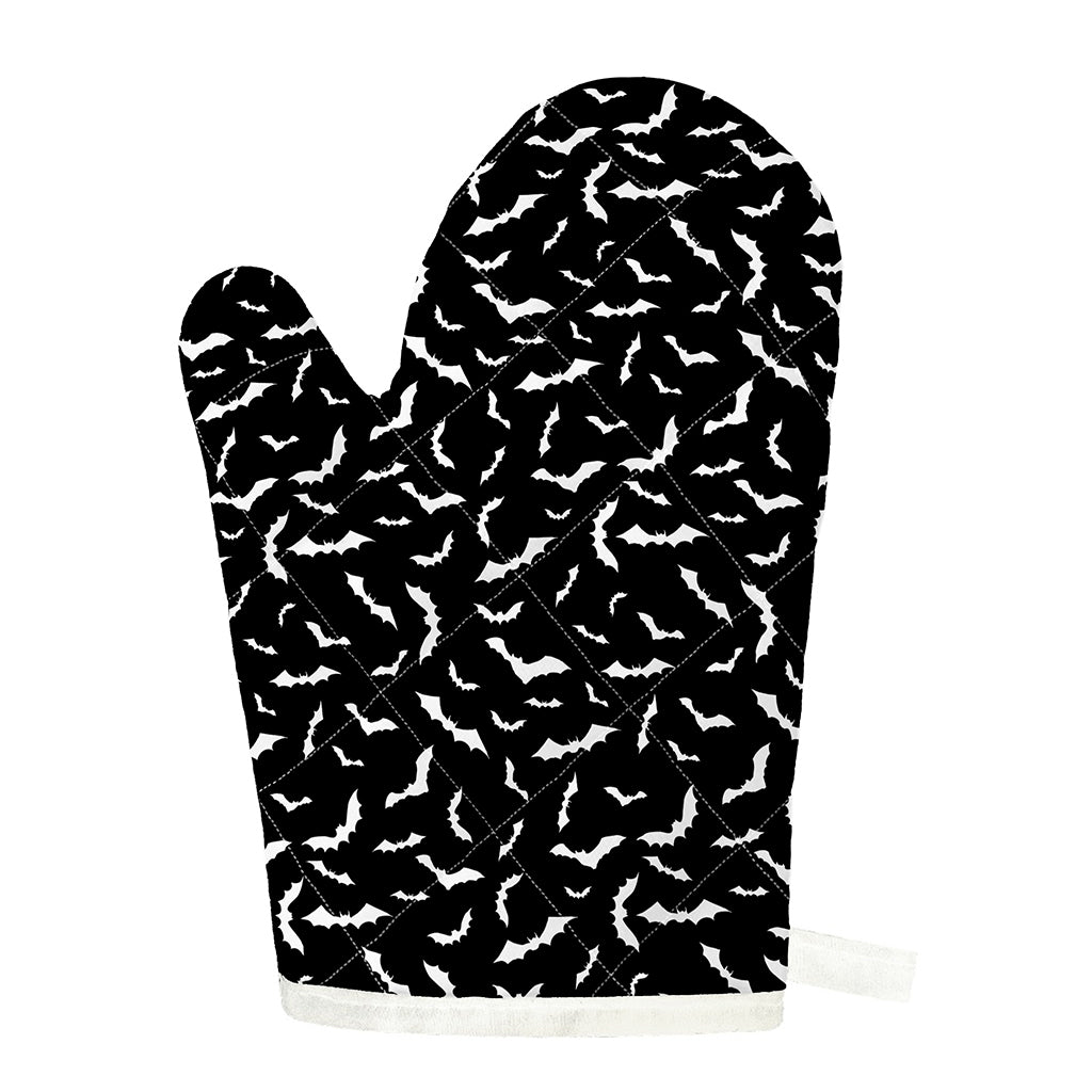 Black And White Halloween Bat Print Single Oven Mitt