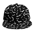 Black And White Halloween Bat Print Snapback Cap