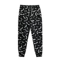 Black And White Halloween Bat Print Sweatpants