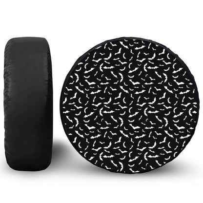 Black And White Halloween Bat Print Tire Cover