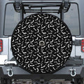 Black And White Halloween Bat Print Tire Cover With Camera Hole